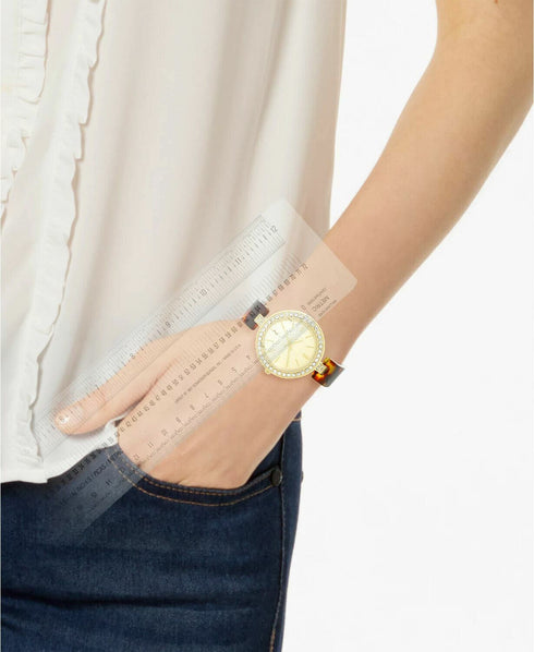 Charter Club INC Women's Gold-Tone & Tortoise-Look Bracelet Watch 37mm